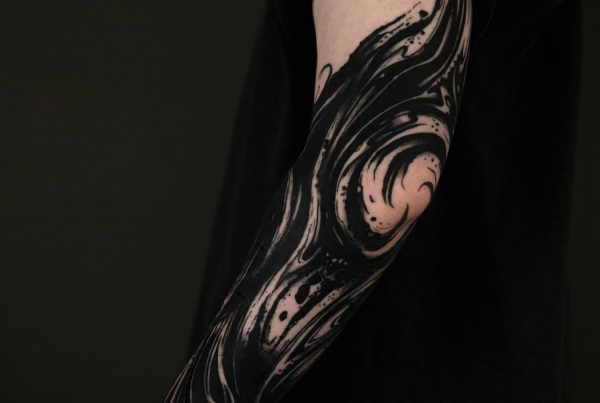 Suminagashi Tattoo von Addi Asha, Tätowierer aus Bochum, NRW