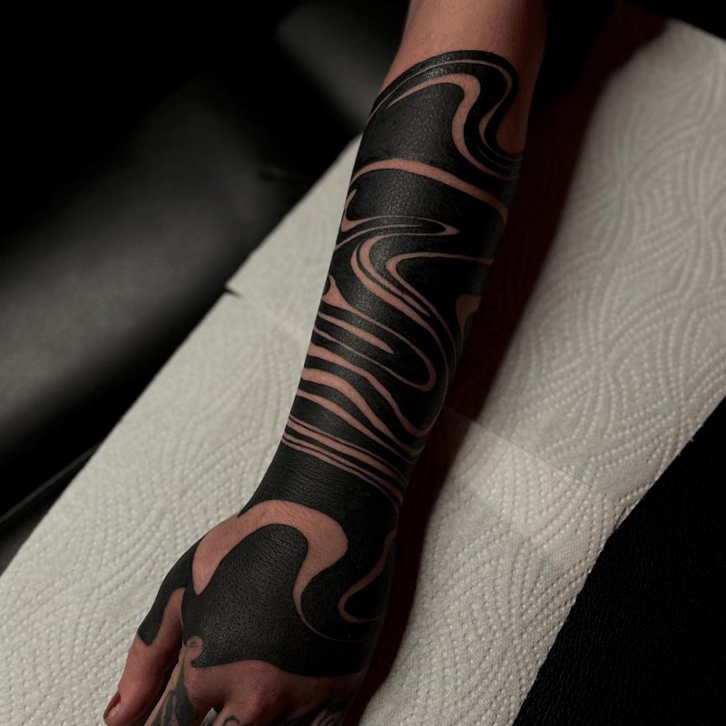 Suminagashi Tattoo von Addi Asha, Tätowierer aus Bochum, NRW